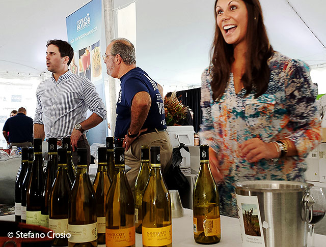USA, Greenwich: The stand of the Nantucket Vineyard, a US wine producer, at the Greenwich Wine + Food Festival