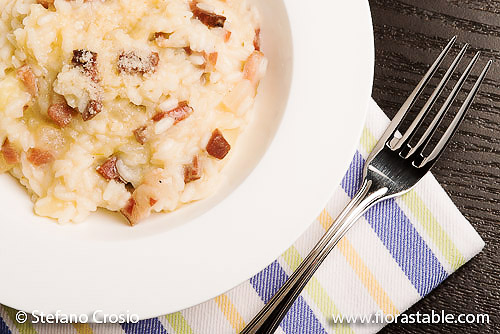 Apple and speck risotto