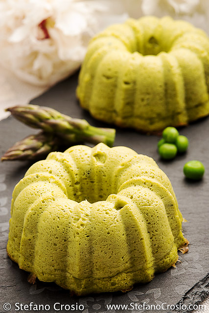 Asparagus and pea flan