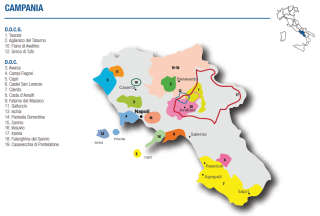 Wine Map of Campania – Courtesy of Federdoc (click on map to go to website)
