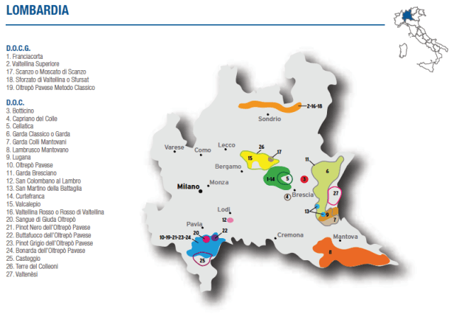 Wine Map of Lombardia – Courtesy of Federdoc (click on map to go to website)