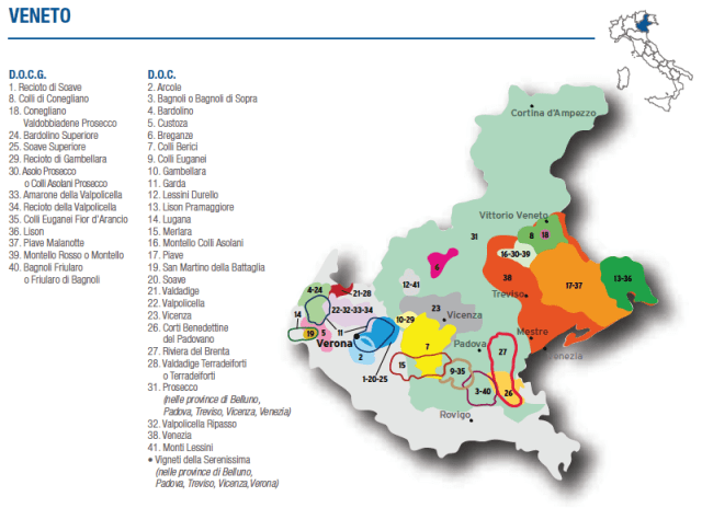 Wine Map of Veneto – Courtesy of Federdoc (click on map to go to website)