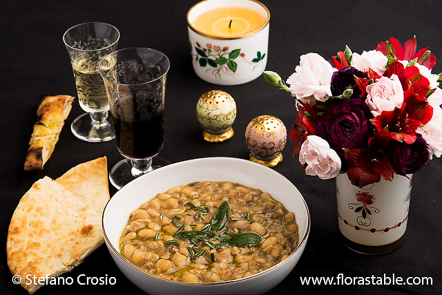 Farro and legume soup