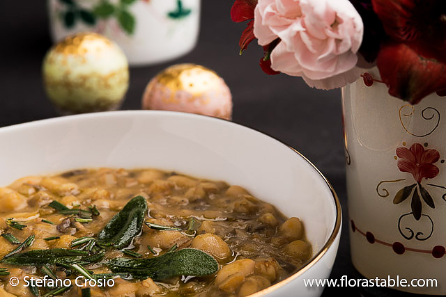 Farro and legume soup