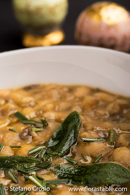 Farro and legume soup